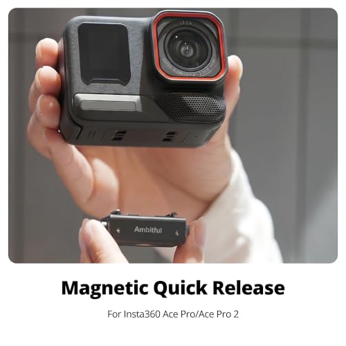 AMBITFUL IA01 Magnetic Quick Release Mount Base, 1/4 Inch Camera Adapter Base for Insta360 Action Cameras, Compact Quick Swap Mount for Tripod, Selfie Stick, Extension Pole and Camera Rig - color: 1/4" Screw Mount