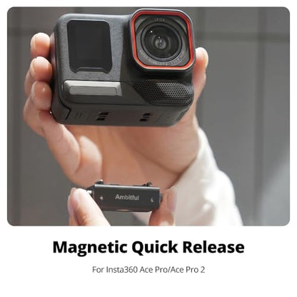 AMBITFUL IA01 Magnetic Quick Release Mount Base, 1/4 Inch Camera Adapter Base for Insta360 Action Cameras, Compact Quick Swap Mount for Tripod, Selfie Stick, Extension Pole and Camera Rig - color: 1/4" Screw Mount