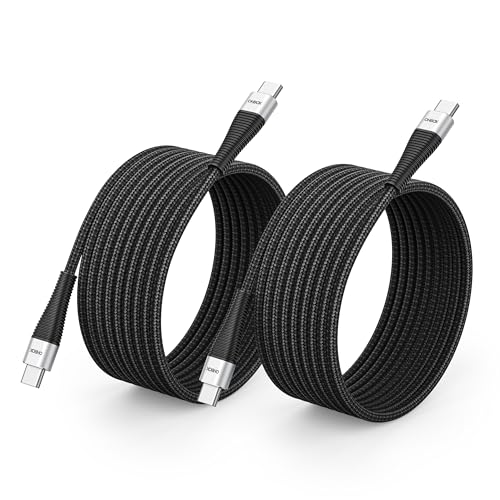 Long USB C to USB C Cable 10FT 2Pack, USB C Charger Cable 100W Fast Charging Cord Braided, Type C Cable for iPhone 17 16 15/15Plus/15Pro/Max, MacBook Pro/Air, iPad Pro/Air/Mini,Samsung,Pixel,Laptop - color: Black, size: 10 FT - 2 Pack, style: USB C to USB