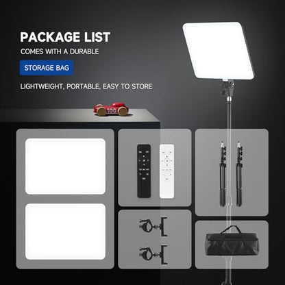 2-Pack LED Video Light Kit, 14 Inch 2700K-6500K Studio Lights with 70.8" Tripod Stand, Photography Lighting Kit with Phone Holder, 50W Stream Light for Video Recording, Photography, YouTube, TikTok