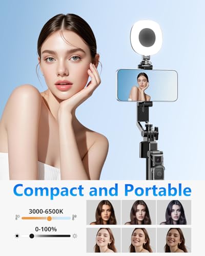 UBeesize 69" Auto Tracking Phone Tripod with Remote, Gesture Control, Detachable Ring Light, Aluminum Tripod Stand, 360° Adjustable Head for iPhone, Android, Camera, Video Recording & Live Streaming - size: 69"