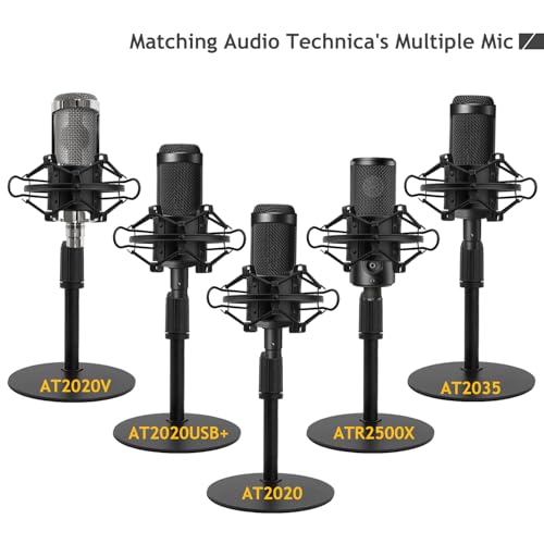 Audio Technica Mic Stand AT2020 with Shock Mount Foam Windscreen, AT2020 Microphone Stand with Pop Filter Shock Mount for Audio Technica AT2020 AT2020USB+ AT2035 ATR2500 Condenser Microphone