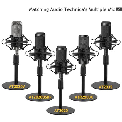 Audio Technica Mic Stand AT2020 with Shock Mount Foam Windscreen, AT2020 Microphone Stand with Pop Filter Shock Mount for Audio Technica AT2020 AT2020USB+ AT2035 ATR2500 Condenser Microphone