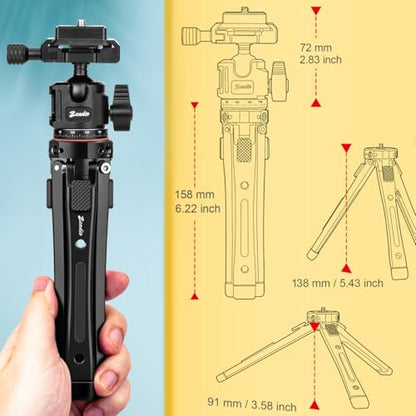 Zeadio 3-in-1 Heavy Duty Metal Tripod with Arca Ball Head Mount, Phone Holder & Action Cam Adapter, Universal Phone Vlogging Tripod Kit for Cell Phone, Camera, Gimbal, Action Cam, Travel Vlogging etc - style: With Arca Ball Head