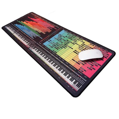Instrument Frequency EQ Cheat Sheet Mousepad – 80×30cm (31.5"x11.8") & 35×25cm (13.8"x9.8") – Studio Desk Mat for Music Producers, DJs & Engineers – LED Version Available - size: ((XXL with LED (800x300mm)))
