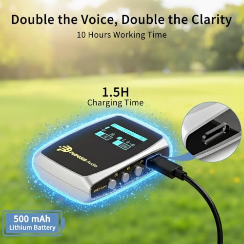 Wireless Lavalier Microphones for phones Cameras, Mini Mic Lapel Wireless Microphone with 20H Battery Life, 64GB TFcard Slot, DSP Noise Cancelling for Record Interview, Vlogs, YouTube, Tiktok (WE10)