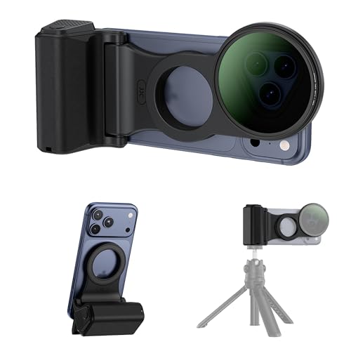 67mm Phone Lens Filter Adapter Kit with Remote for iPhone 17 16 15 Pro | for iPhone Pro series vlogging photography, Magnetic Camera Grip Handle, Remote Selfies, Vlogging Kit, Filter Not Included - color: Filter Adapter Kit for iPhone 17 Pro
