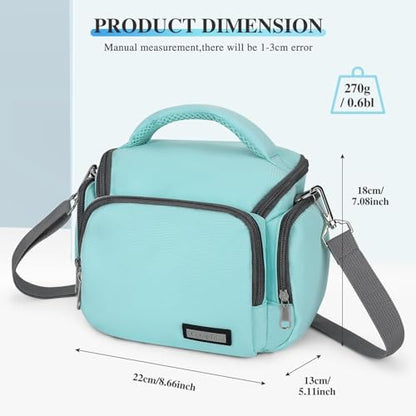 G-raphy Camera Bag Case Compact Lightweight Shoulder Crossbody Sling Photography Bags for Nikon Canon Sony DSLR SLR Mirrorless with Removal Straps Mint - color: Mint