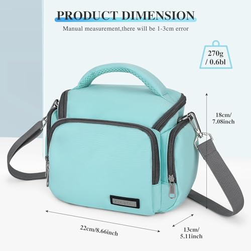 G-raphy Camera Bag Case Compact Lightweight Shoulder Crossbody Sling Photography Bags for Nikon Canon Sony DSLR SLR Mirrorless with Removal Straps Mint - color: Mint