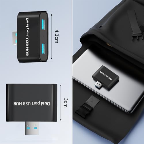 USB Hub,USB Splitter 1 in 2 Out Adapter, Double USB Hub for Laptop,Xbox PC, MAC, Mac Book, Tablet, Tab, Console, Printer, Camera(Data and for Charging, Wouldn't Work with CarPlay)