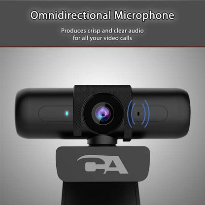 Cyber Acoustics CA Essential Webcam 1080HD-AF – USB Webcam with Microphone for Desktop or Notebooks, 1080p Webcam, HD Auto-Focus and Light Correction, Omni-Directional Microphone (WC-2000) - size: WC-2000
