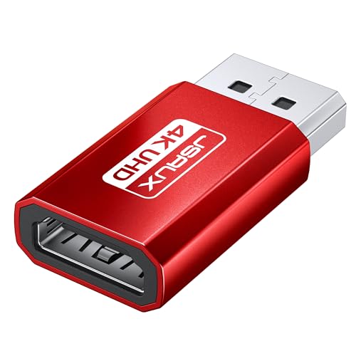 JSAUX 4K DisplayPort to HDMI Adapter 1Pack, DP PC to HDMI Monitor Converter Video UHD 2K@120Hz,4K@30 DP to HDTV Male to Female Uni-Directional Adapter Compatible with Dell, Lenovo, HP,GPU, AMD -Red - color: Red, size: 1Pack