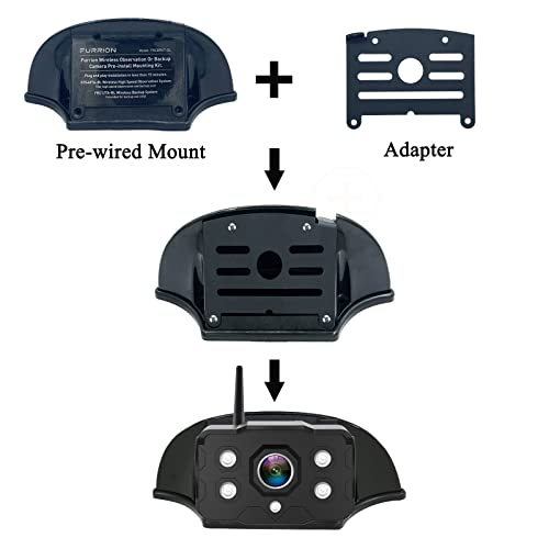VOONOA Universal Backup Camera Bracket Adapter for Furrion Pre-Wired Mount Pre-Install Mounting Kit with Pig Tail Wire Plug for RVs Camper 5th Wheel Trailer