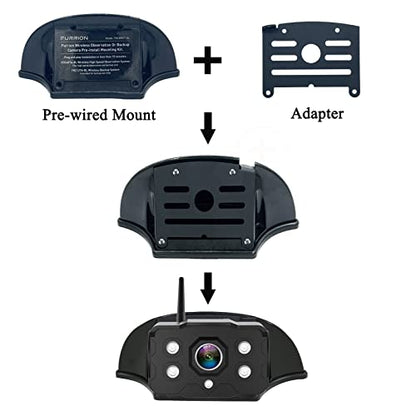 VOONOA Universal Backup Camera Bracket Adapter for Furrion Pre-Wired Mount Pre-Install Mounting Kit with Pig Tail Wire Plug for RVs Camper 5th Wheel Trailer