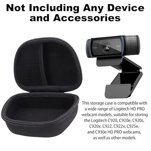 Aenllosi Hard Case Replacement for Logitech HD Pro Webcam fits C920/ C930e/C922 (Black)
