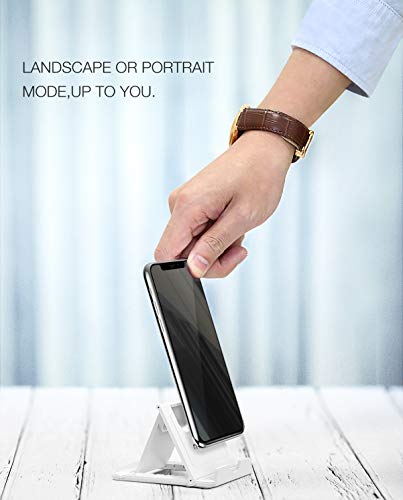 MoKo 2PCS Phone/Tablet Stand, Desktop Holder for 4-11" Device, Fit with iPhone 17/17 Air/17 Pro/17 Pro Max, iPhone 16/Pro/Pro Max/Plus, iPhone 15/Pro/Pro Max/Plus, iPhone 14/Pro/Pro Max/Plus - color: White + Blue
