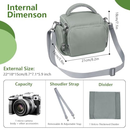 Ainiv DSLR Camera Bag, Waterproof Anti-Shock SLR Camera Case, Large Adjustable Shoulder Strap Camera Backpack, Portable Crossbody Single Shoulder Backpacks Compatible with Canon, Sony, Nikon, Grey - color: Grey