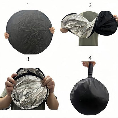 5-in-1 Photography Reflector 32"(80cm), Multi-Disc Collapsible Light Reflector with Bag - Super Portable for Studio/Macro Photography - Translucent, Silver, Gold, White and Black - size: 32“/80cm