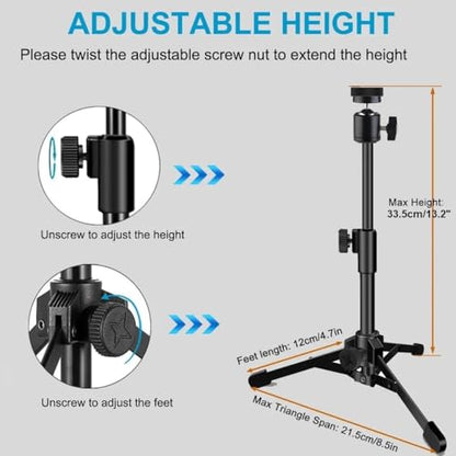Desktop Webcam Tripod Stand, Portable Webcam Mount Holder with Magnet Mount and 1/4 Thread compatible with Logitech Webcam MX Brio 4K,C920,StreamCam,C930,C922,C925e,C615,Brio 500 300 100 Webcams (1)