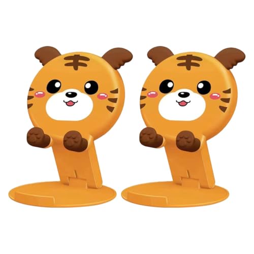 Lurrose Adjustable Folding Phone Stand 2-Pack - Compact Desktop Phone Holder with Silicone Grip for Stable Support Ideal for Home Office and Live Streaming