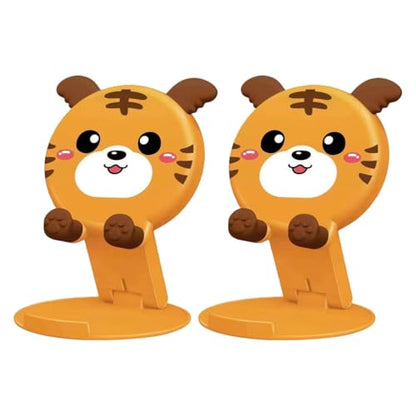 Lurrose Adjustable Folding Phone Stand 2-Pack - Compact Desktop Phone Holder with Silicone Grip for Stable Support Ideal for Home Office and Live Streaming