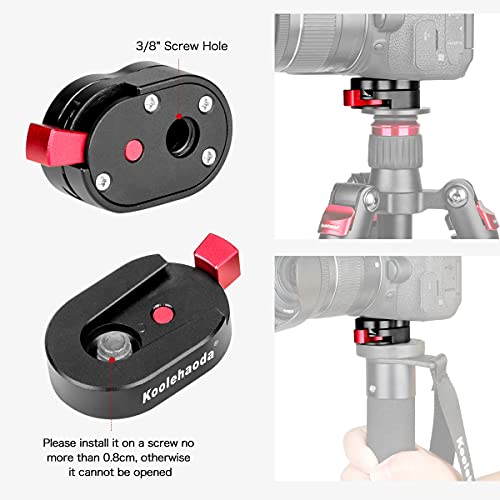 Koolehaoda Mini Quick Release Plate System with 1/4" Screw, Universal | For Camera Tripod, Gimbal, Monopod, Video Monitor, Magic Arm, Flash Bracket, Stabilizer, Compact Lightweight Design - color: Mini Quick Release System