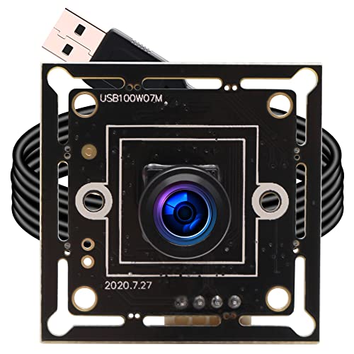 ELP USB Camera Module Super Mini 720p Wide Angle with 100degree M7 Lens Megapixel HD OV9712 Embedded Webcam Board for Computer USB2.0 UVC Video PC Opencv Camera Module,with 3.3ft/1m Cable for Laptop