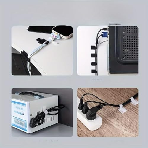 20PCS Cable Management Clips, Reusable Cable Management Organizer, Organizer in Home, Office, Kitchen, School - color: White