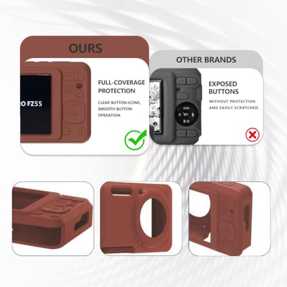Case for KODAK PIXPRO FZ55 Case, Soft Silicone Sleeve for KODAK PIXPRO FZ55 - Anti-Scratch Slim Fit Lightweight Protective Cover - Brown - color: Brown