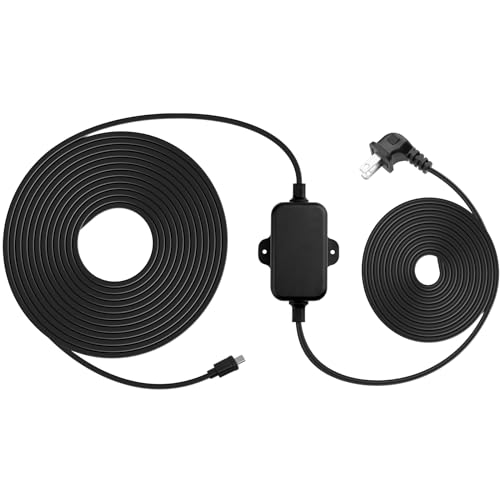 50ft Weather Resistant Power Adapter for Blink Mini 2,Blink Outdoor 4 (4th Gen)(3rd Gen)/Mini,No Need Charger Head,IP67 Waterproof Flat Power Cable with Extra Type C to Micro USB Adapter Black 1Pack - color: Black, size: 50 FT