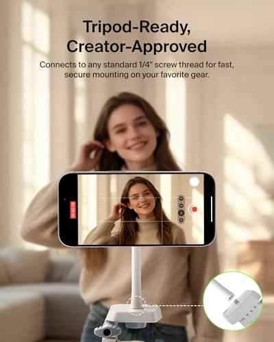 Belkin Stage Magnetic Tripod Phone Mount - Lightweight MagSafe & Qi2 Compatible 360° Rotating Smartphone Holder for iPhone 17 & 16, Android, TikTok, YouTube, Streaming, Influencers, Vlogging, Content - style: Magnetic Phone Holder