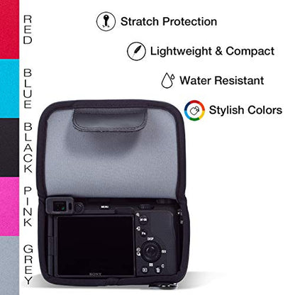 MegaGear MG1957 Ultra Light Neoprene Camera Case Compatible with Sony Alpha 7C, A7 C, A7C II, A7C (18-55mm) - Gray - color: Gray