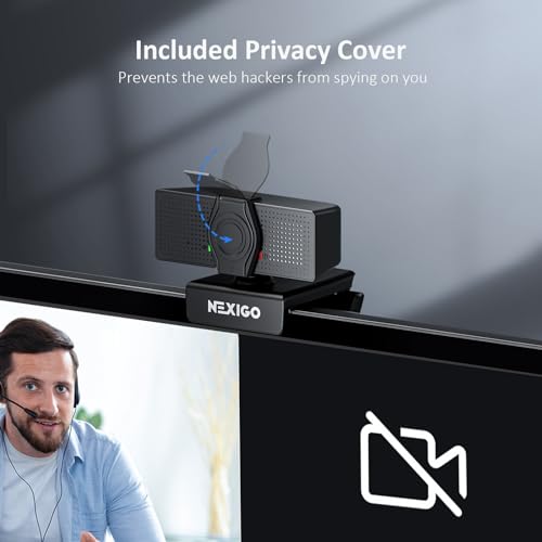 NexiGo N60 Pro (Gen 2) 1080P Webcam with Distortion-Free Lens, USB A to Type-C Data Cable, Noise Reduction Mic & Privacy Cover, for Zoom/Skype/Teams/Webex, Laptop MAC PC Desktop - style: USB-C Webcam