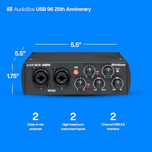 PreSonus AudioBox 96 25th Anniversary USB Audio Interface - size: AudioBox USB 96 (Interface Only)
