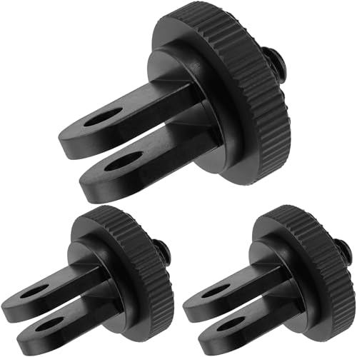 3 Pack Camera Tripod Mount Adapters, Aluminum Standard 1/4"-20 Camera Screw Converter Connectors for Insta360 and Tripod Compatible with GoPro Hero, DJI Osmo Action, AKASO, Sony