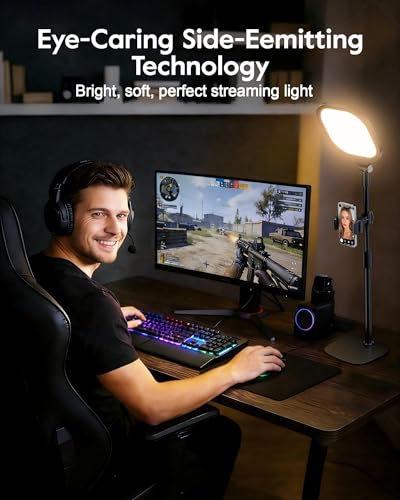 LitONES Video Conference Lighting for Zoom Meeting, Ring Light for Desk with Flexible Stand, 30 Light Modes Ring Light for Computer, Video Lights & Memory Func for Video Calls, Live Stream, Webcam - size: 1Pack