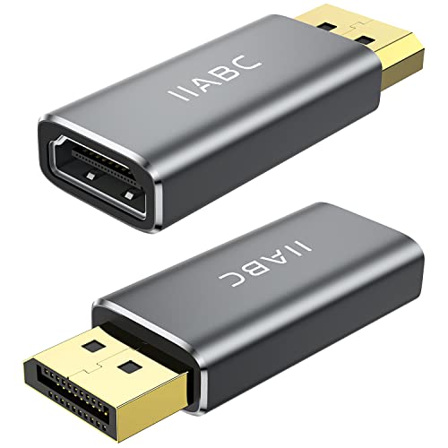 IIABC Displayport to HDMI Adapter 2-Pack 4K 24K Gold Plated Displayport DP to HDMI Female Converter，Uni-Directional Display Port to HDMI Converter Compatible for Lenovo, HP, Dell &More- Grey - size: 2-Pack