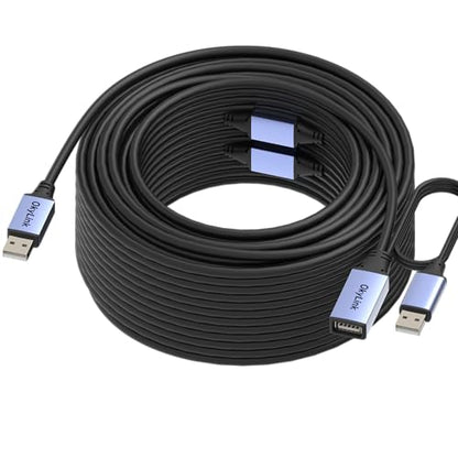 OkyLink Active USB 2.0 Extension Cable A to A, Male to Female 100ft(30M) | 480Mbps Signal booster cord, compatible with printer, mouse, keyboard, scanner, camera - size: 100ft (30m)