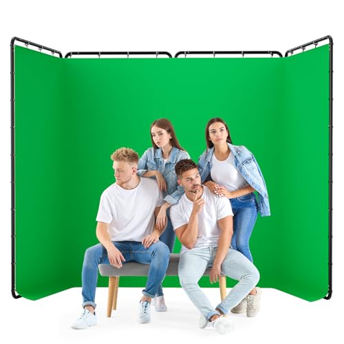 7.87x13.12ft Portable Green Screen Backdrop Kit, Large Collapsible Greensceen Photography Background with Heavy Duty Stand for Parties, Photo Studio Video Shooting, Live Streaming, Stage - color: Green, size: 7.87ft x 13.12ft