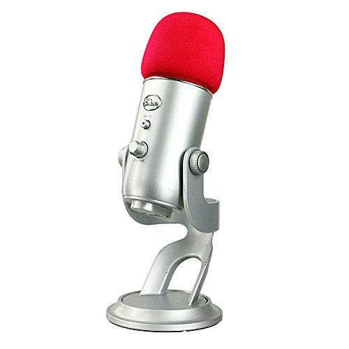 YOUSHARES Foam Microphone Windscreen - Large Size Microphone Cover for Blue Yeti, Yeti Pro, MXL, Audio Technica and Other Large Microphones (Red) - color: Foam Red