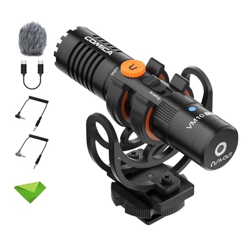 COMICA VM10 PRO Shotgun Microphone,USB C Mic for Camera, Smartphone, Tablet, PC.Ideal for Vlogging, Live Streaming,Recoding.Dual-Mode Video USB Shotgun Microphone with Gain Control - size: Comica VM10 Pro