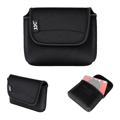 JJC Compact Camera Case Pouch for Leica Sofort 2 Fuji X Half, Kodak Ektar H35N Snapic A1 Pixpro WPZ2 Cameras, Soft Neoprene Material, Shockproof, Anti-Scratch, Protective Storage Case, Black Color - color: Black