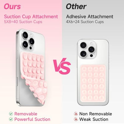 Yojaro Silicone Suction Cup Phone Case Mount Double Sided, Phone Accessories Hands-Free Strong Grip Holder for Selfies and Videos (Lavender Glitter) - color: Lavender Glitter