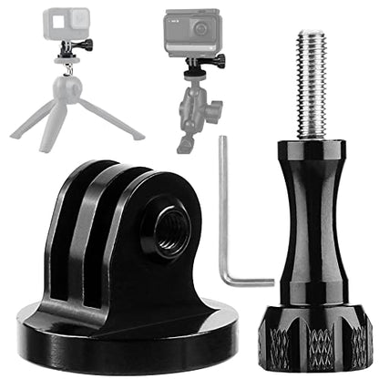 Niewalda Aluminum Tripod Mount Adapter, Tripod Adapter Mount,Compatible with GoPro Hero 9, 8, 7, 6, 5, 4, DJI Osmo, Sjcam, Xiaoyi Action Cameras - color: Black