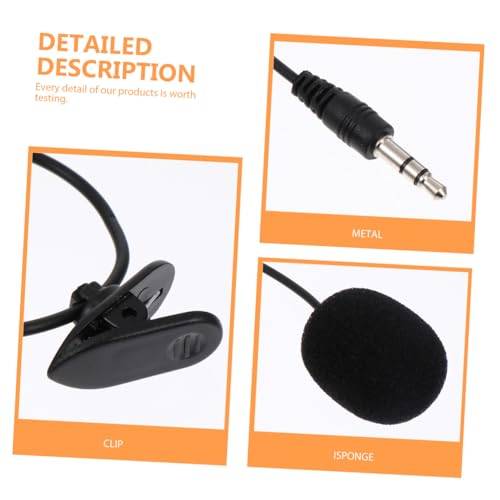 ABOOFAN 8pcs Clip-On Microphones for Phone and Camera, Professional Black Lavalier Mic Set for Teaching, Interviews, and Public Speaking, Multi-Functional Wired Microphone Accessories