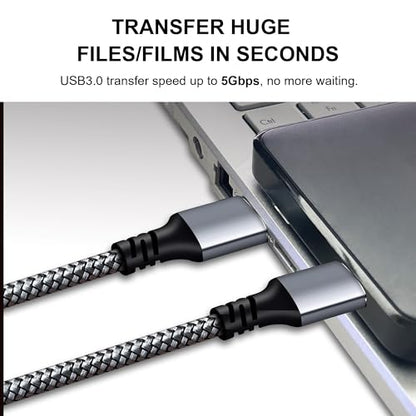 Tan QY USB 3.0 A to A Male Cable 10Ft, USB Male to Male Cable Double End USB Cord Compatible with Hard Drive Enclosures, DVD Player, Laptop (Silver, 10FT) - size: 10FT
