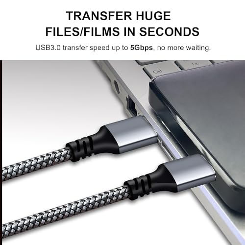 Tan QY USB 3.0 A to A Male Cable 15Ft, USB Male to Male Cable Double End USB Cord Compatible with Hard Drive Enclosures, DVD Player, Laptop (Silver, 15FT) - size: 15FT