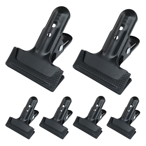 6 Pack Heavy Duty Spring Clamps, Large Black Metal Clamps Background Clips A Clip for Photography Backdrops Photo Studio - color: 6 Pack Black