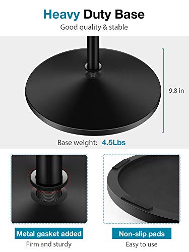 InnoGear Mic Stand, Microphone Stand Floor Detachable Boom Mic Arm Stands with Weighted Round Base, Height Adjustable from 34" to 60" for Blue Yeti HyperX QuadCast Shure SM58 Samson Q2U Fifine K669B - style: Twist Clutch 34" - 60"