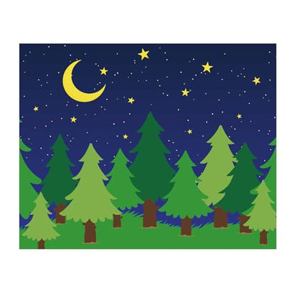 Teenyyou 8 x 10 ft Enchanted Forest Camping Backdrop Scene Camping Background Supplies Forest Night Scene Photography Background for Theme Party Photo Banner Decoration - size: 8 x 10 ft